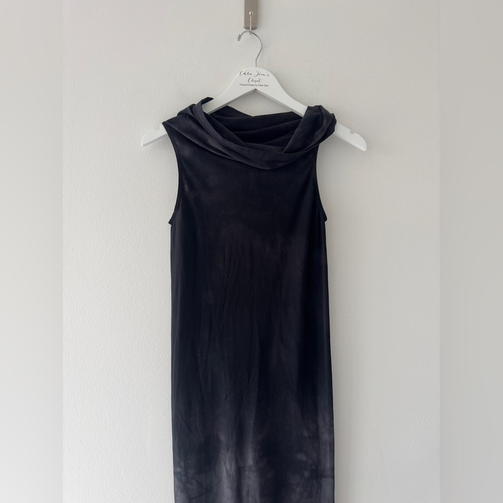 WOLFORD Cowlneck Sleeveless Maxi Dress in Black Fusion L - Picture 3 of 5